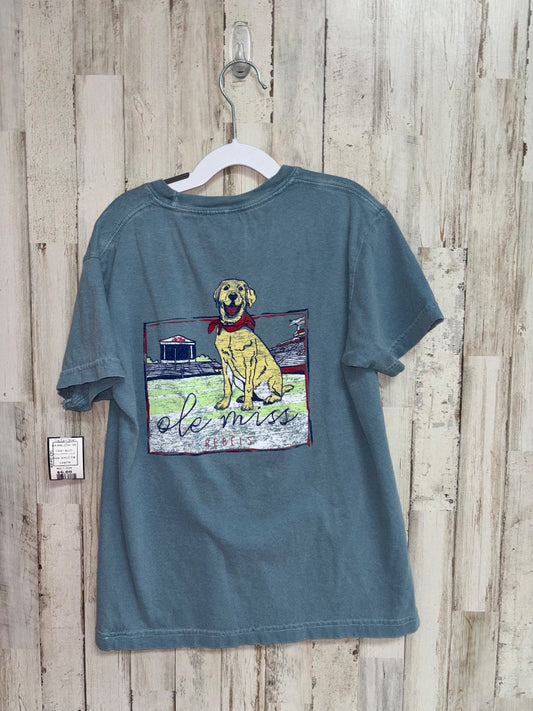 BLUE COMFORT COLOR OLE MISS REBEL TEE, GIRLS 7/8
