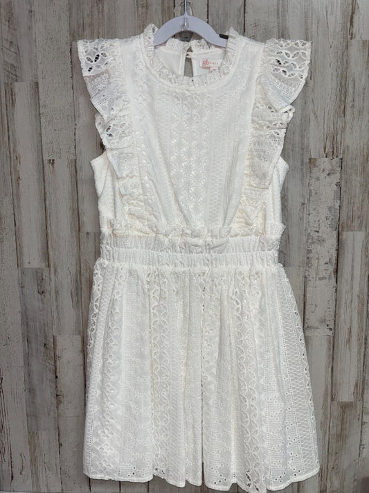 WHITE GB GIRLS EYELIT DRESS, GIRLS 8/10