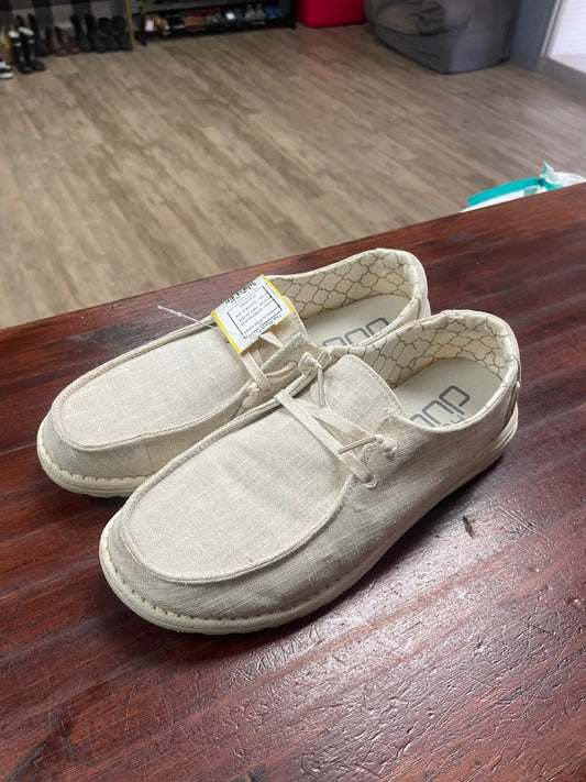 IVORY/GOLD HEY DUDE SHIMMER SLIP ON SHOES, SHOES A9