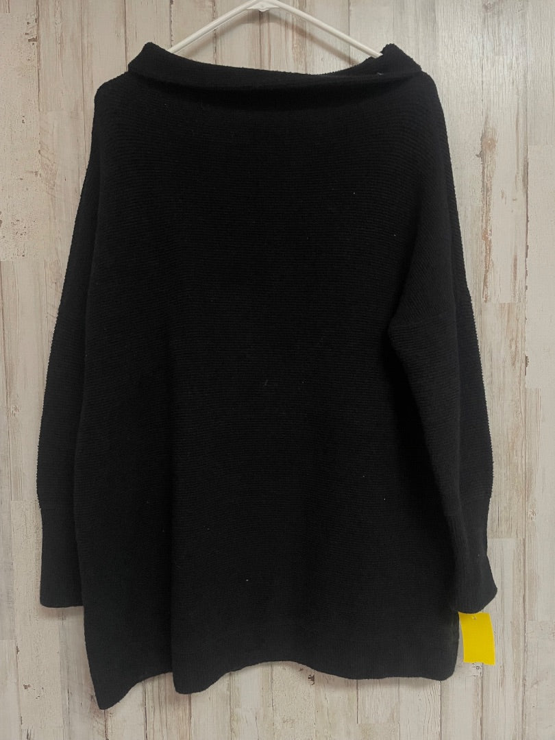 BLACK FREE PEOPLE RIBBED MOCK NECK SWEATER, LADIES S