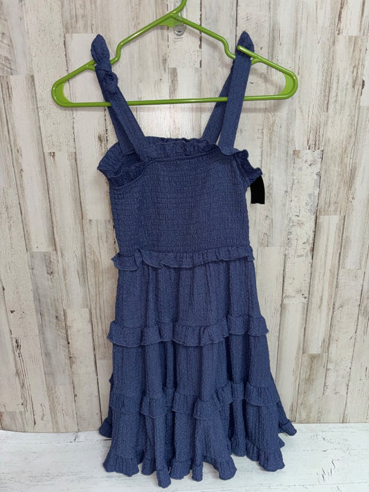 NAVY PLANET GOLD SMOCKED DRESS, GIRLS 7/8