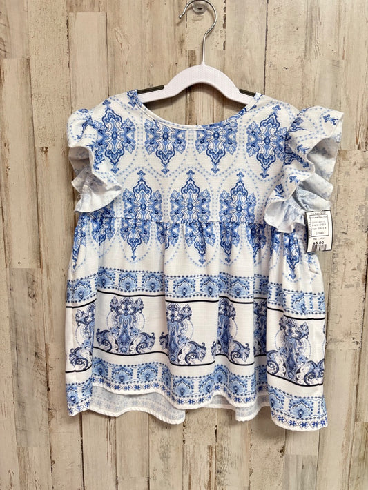 WHITE SHEIN PRINT BABYDOLL TOP, GIRLS 8
