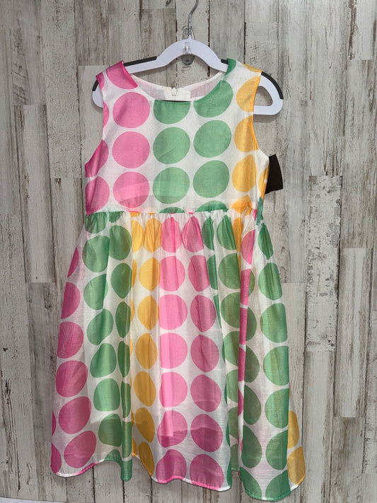 WHITE  POLKA DOT DRESS, GIRLS 7/8
