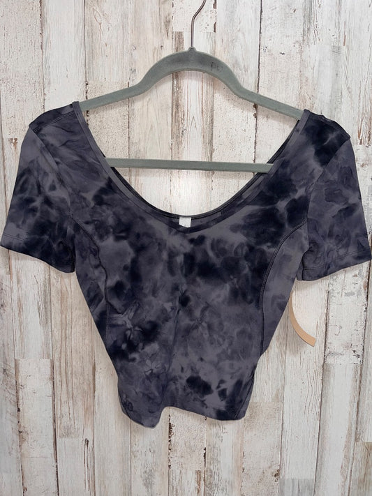 GREY LULULEMON SMOKY CROP V NECK SZ 2, LADIES S