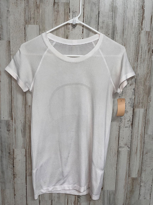 WHITE LULULEMON SZ 6 SWIFTLY TECH TEE, LADIES M