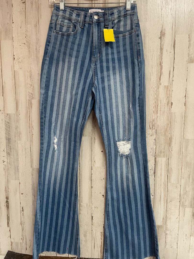 DENIM CELLO NEW STRIPE FLARES SZ 5, LADIES S
