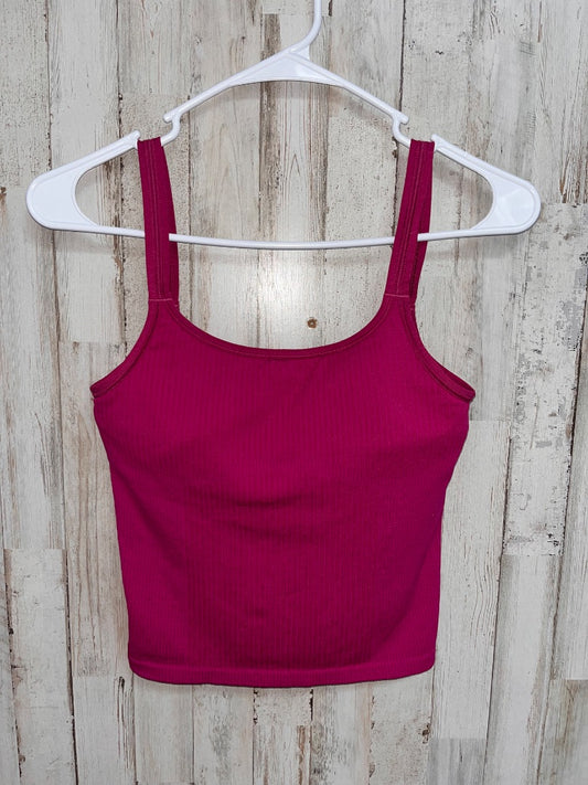 FUCHSIA LULULEMON SZ 6 RIBBED CROP TANK, LADIES M