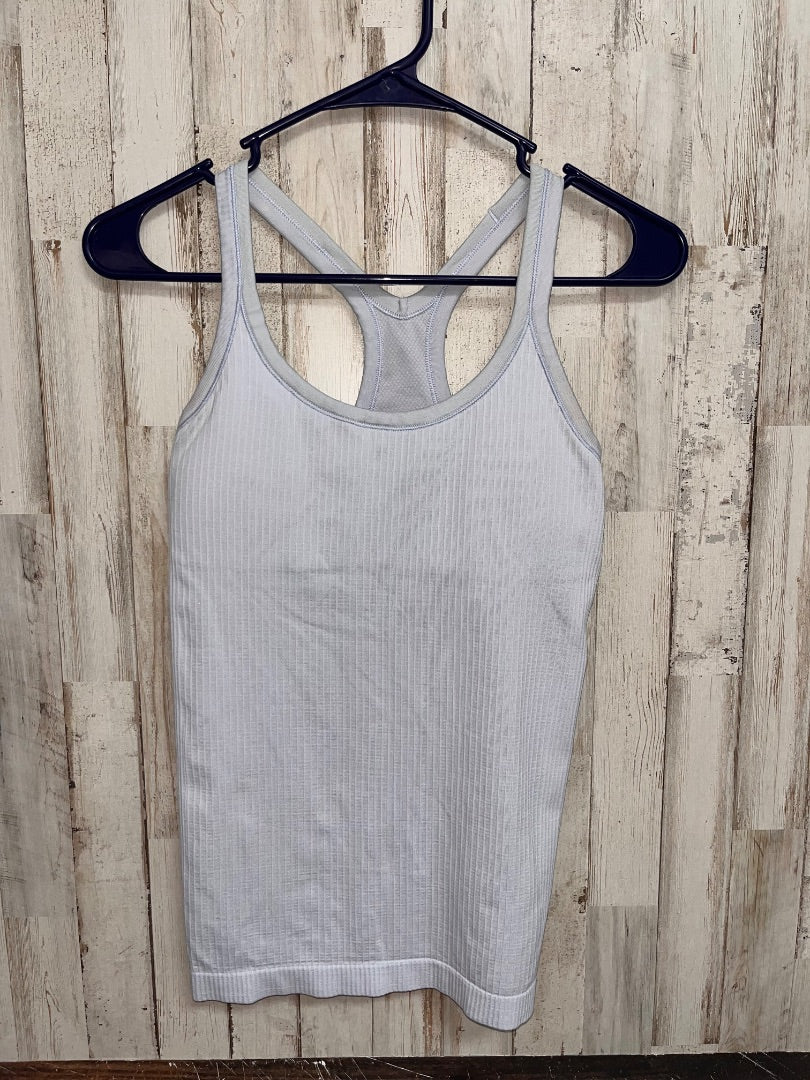 LIGHT BLUE LULULEMON SZ 6 RIBBED FULL LENGTH TANK, LADIES M