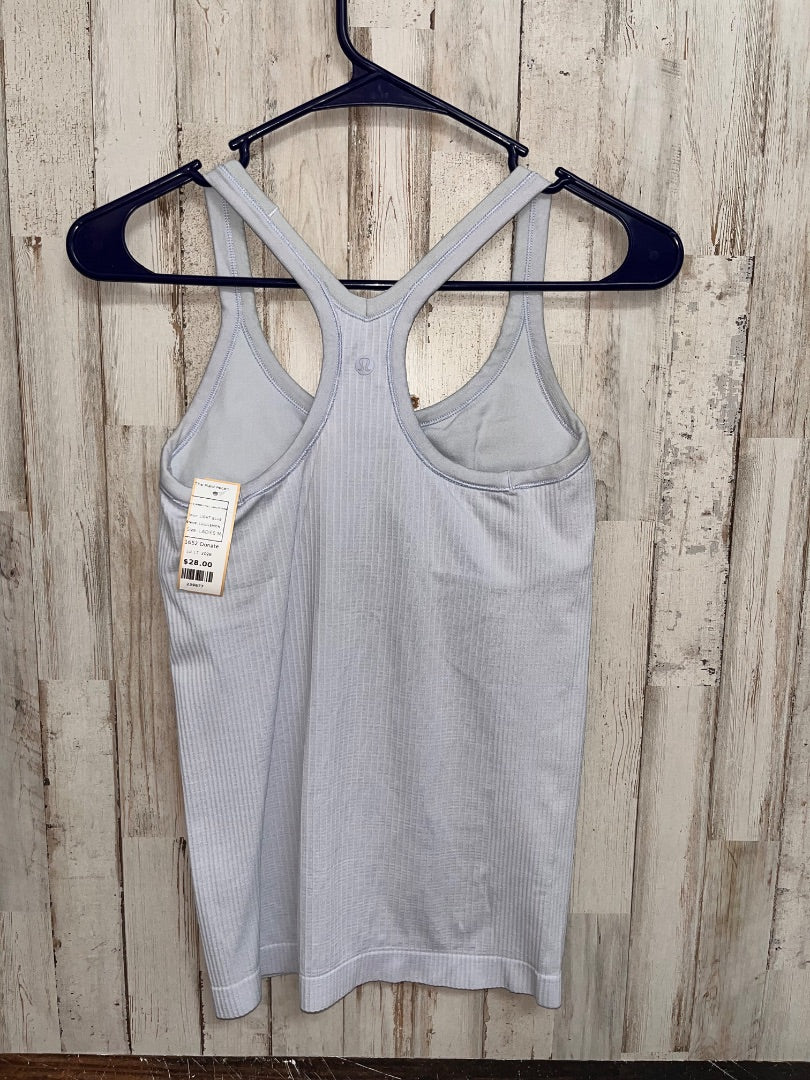 LIGHT BLUE LULULEMON SZ 6 RIBBED FULL LENGTH TANK, LADIES M