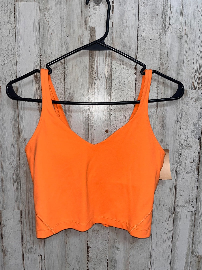 ORANGE LULULEMON SZ 6 V NECK CROP TANK, LADIES M