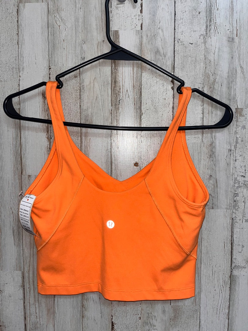 ORANGE LULULEMON SZ 6 V NECK CROP TANK, LADIES M