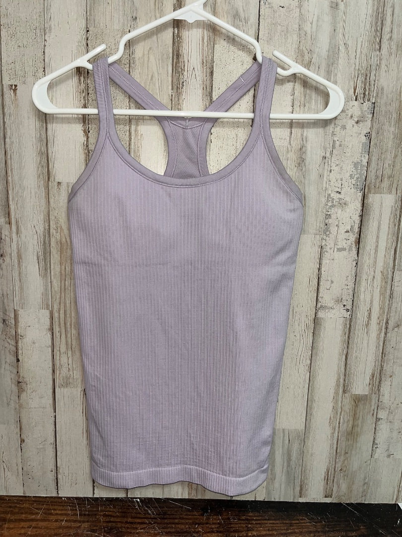 LILAC LULULEMON SZ 6 RIBBED FULL LENGTH TANK, LADIES M