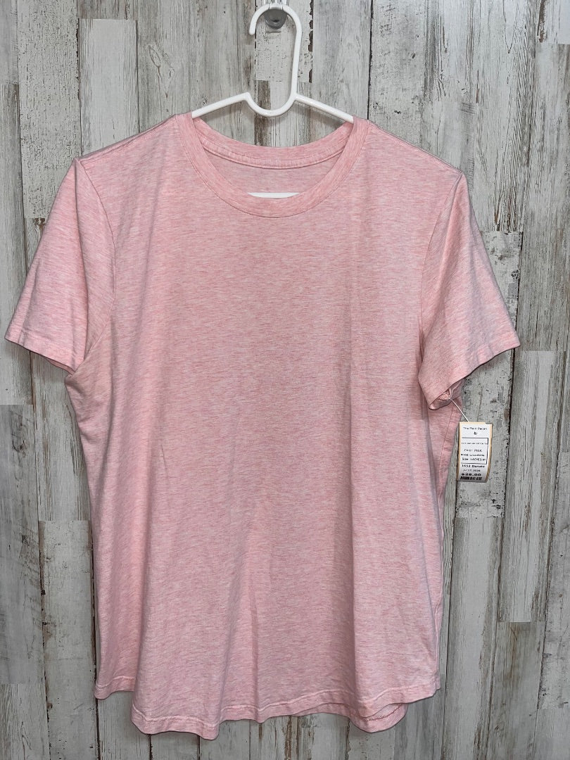PINK LULULEMON SZ 6 HEATHER COTTON TEE, LADIES M