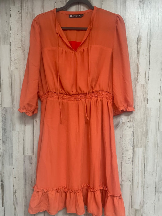 ORANGE ALEGRA K SMOCKED WAIST TIER DRESS, LADIES L
