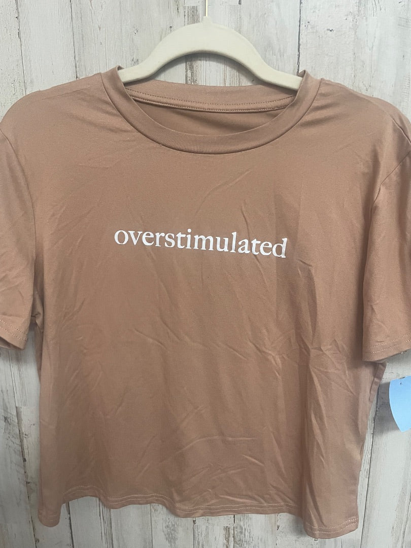 BROWN SHEIN OVERSTIMULATED TEE, LADIES L