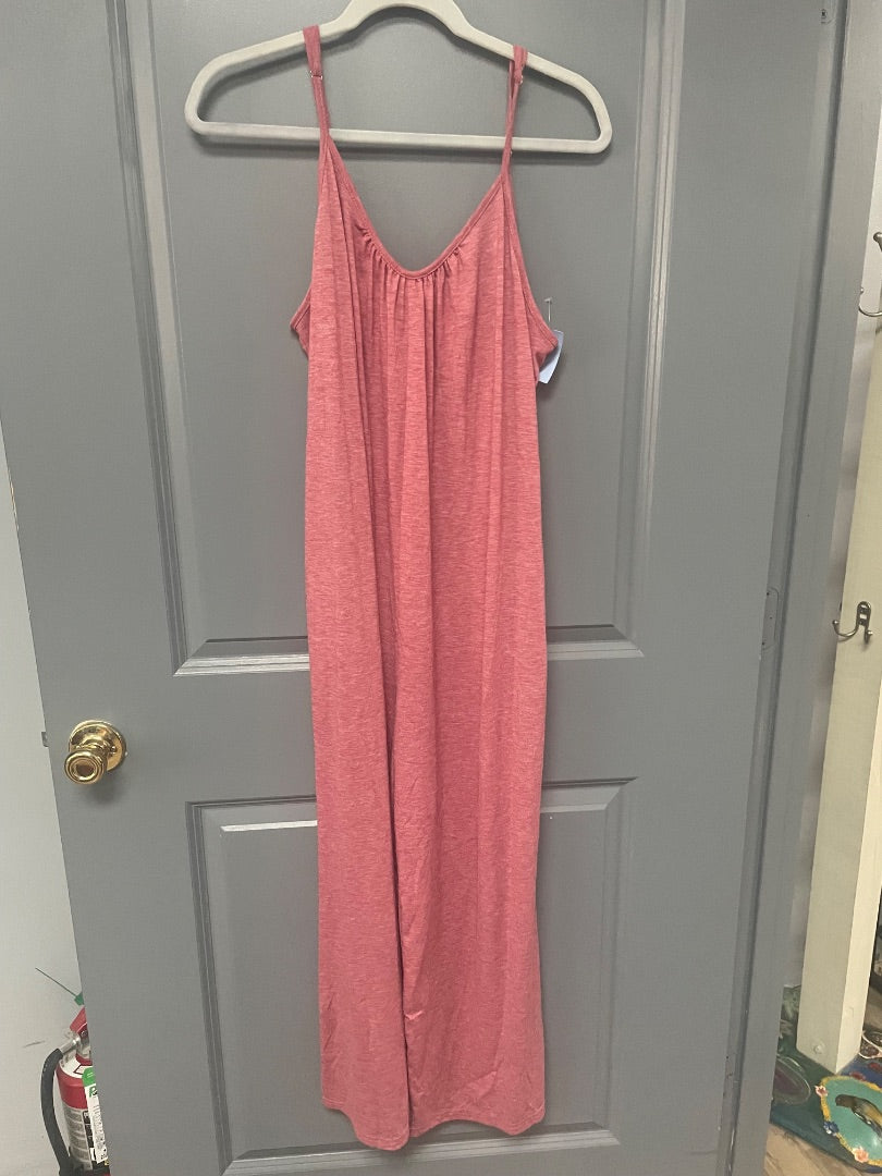 HEATHER RED SHEIN WIDE LEG JUMPSUIT, LADIES XL