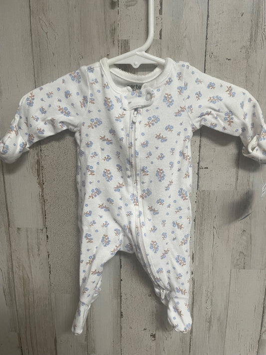 WHITE CARTERS FLORAL SLEEPER, GIRL PREEMIE