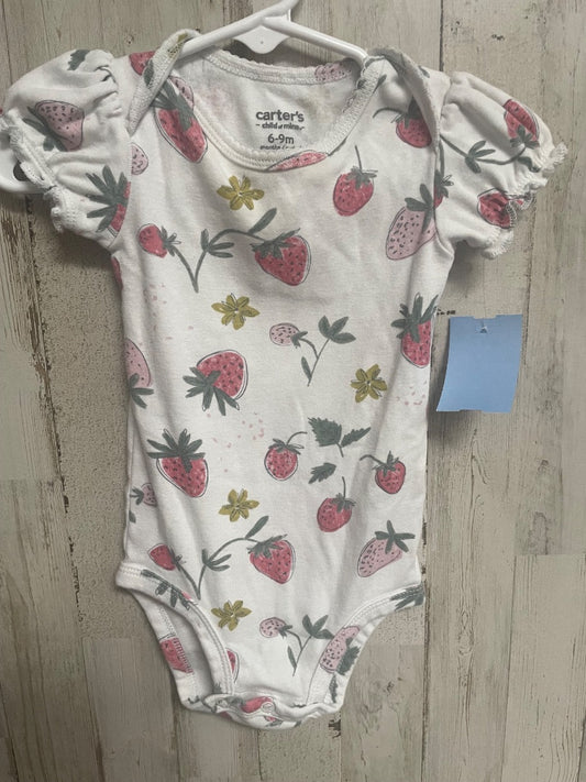 WHITE CARTERS STRAWBERRIES AND FLOWER ONESIE, GIRL 6-9M