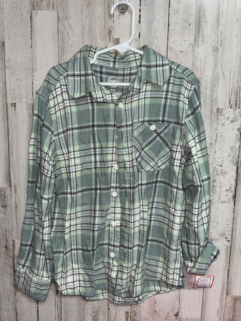Green Wonder Nation Plaid button up, Girl 8