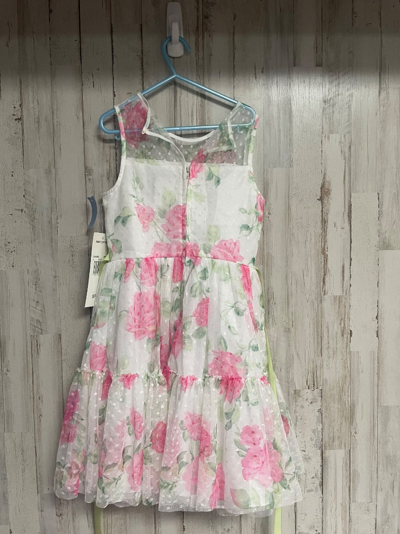 white rare editions floral mesh dress, girl 8