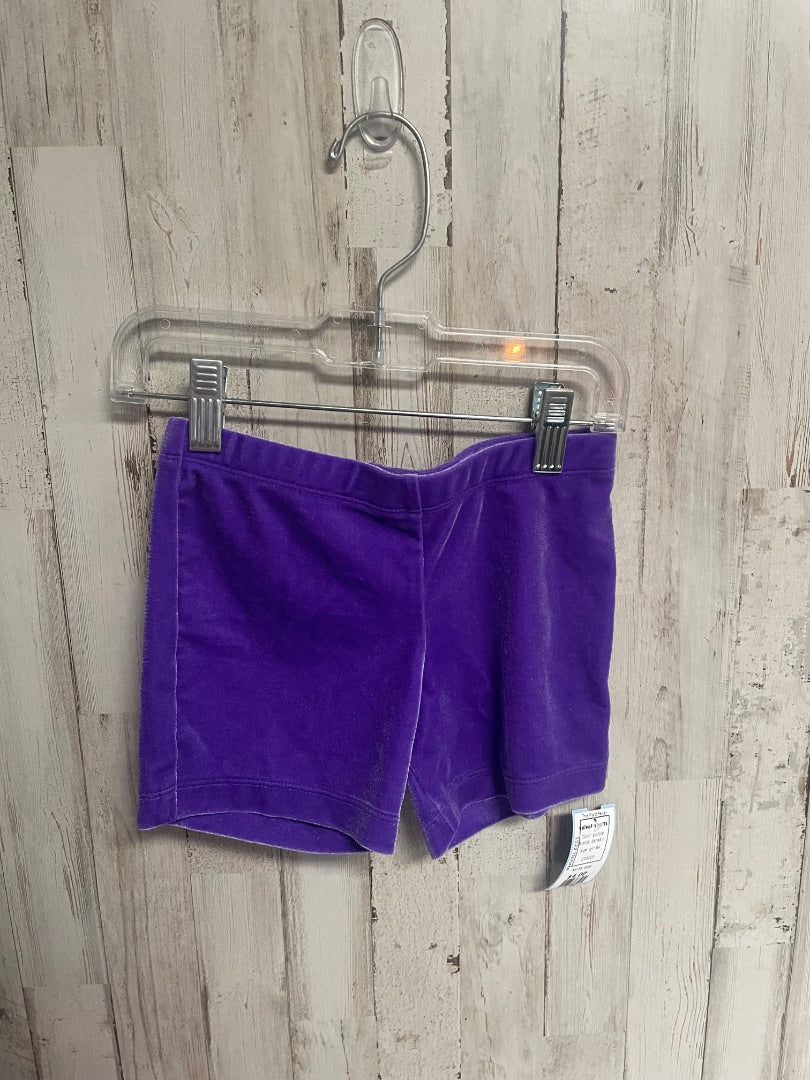 purple danskin velvet shorts, girl 6x