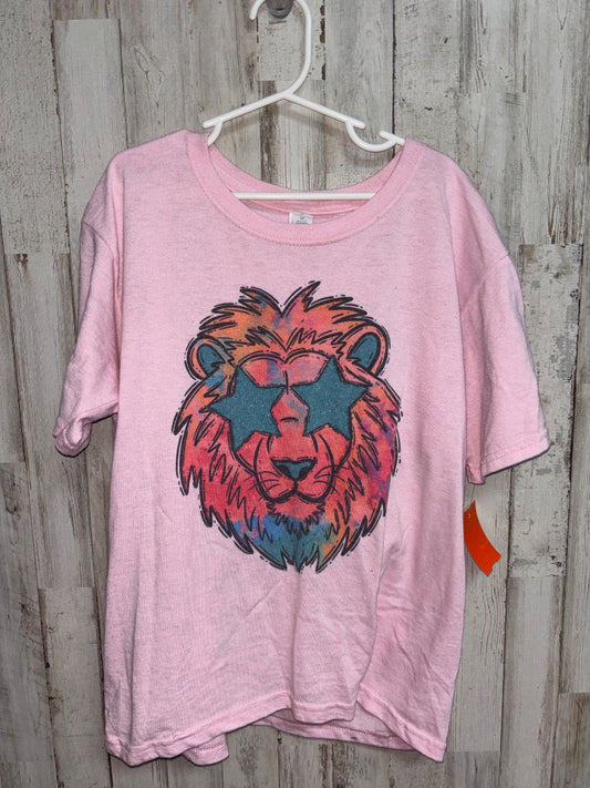 Pink Jerzees Lion tee, Girl 8/10