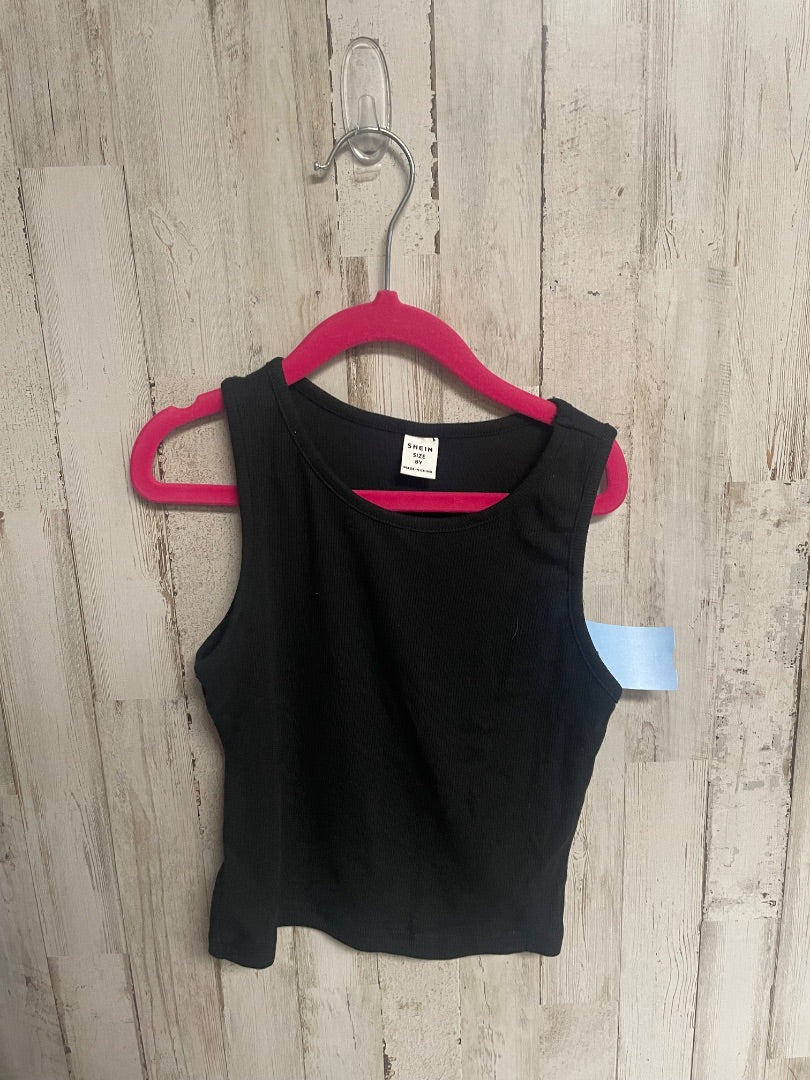 black shein ribbed tank, girl 8