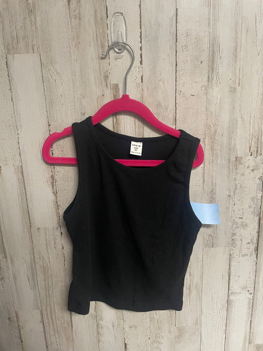 black shein ribbed tank, girl 8