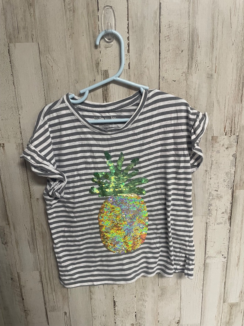 grey my favorite tee stripped sequin pineapple tee, girl 7/8