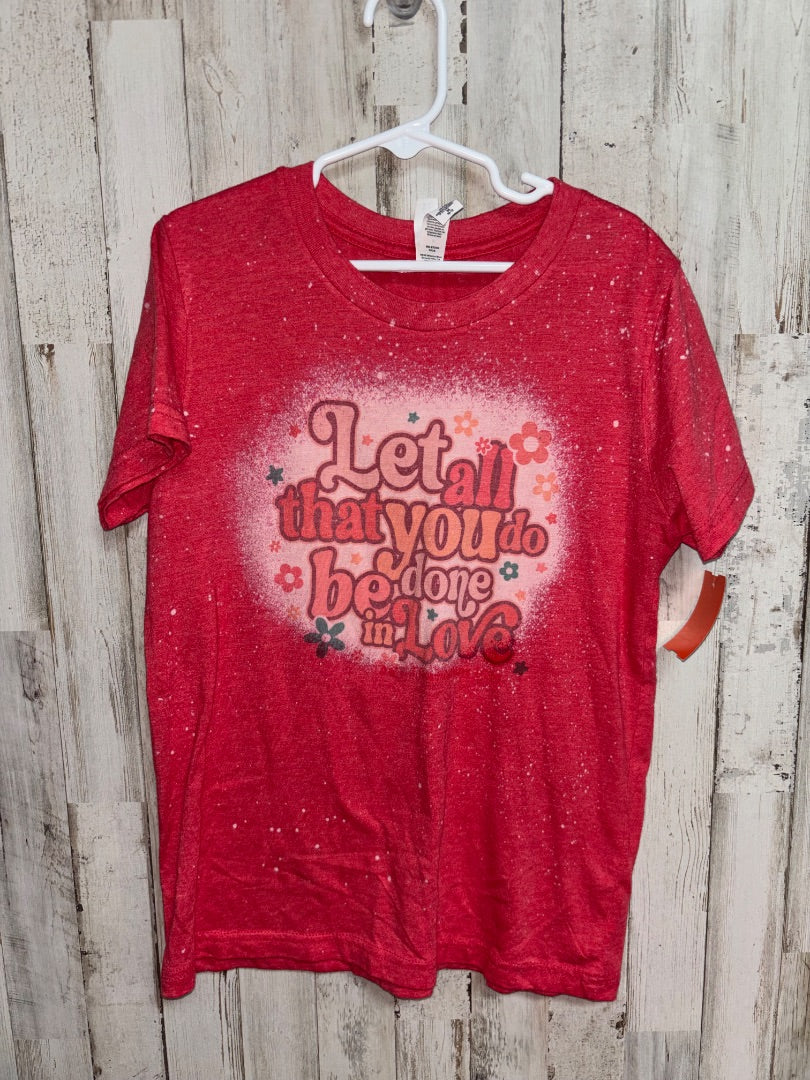 Red Bella Canvas Let all that you do tee, Girl 10/12