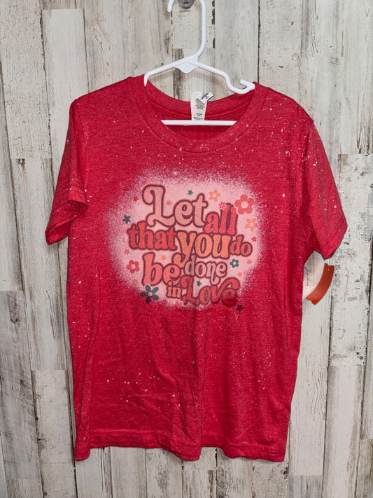 Red Bella Canvas Let all that you do tee, Girl 10/12