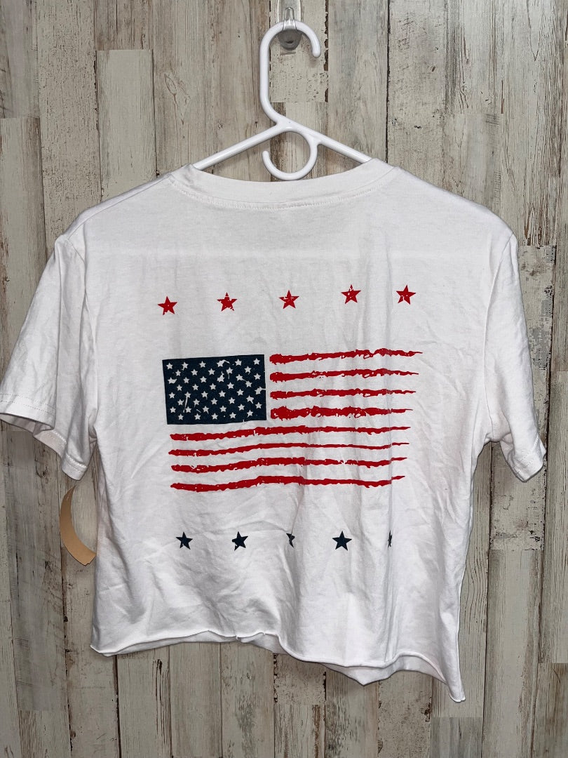 WHITE  USA TEE, LADIES M