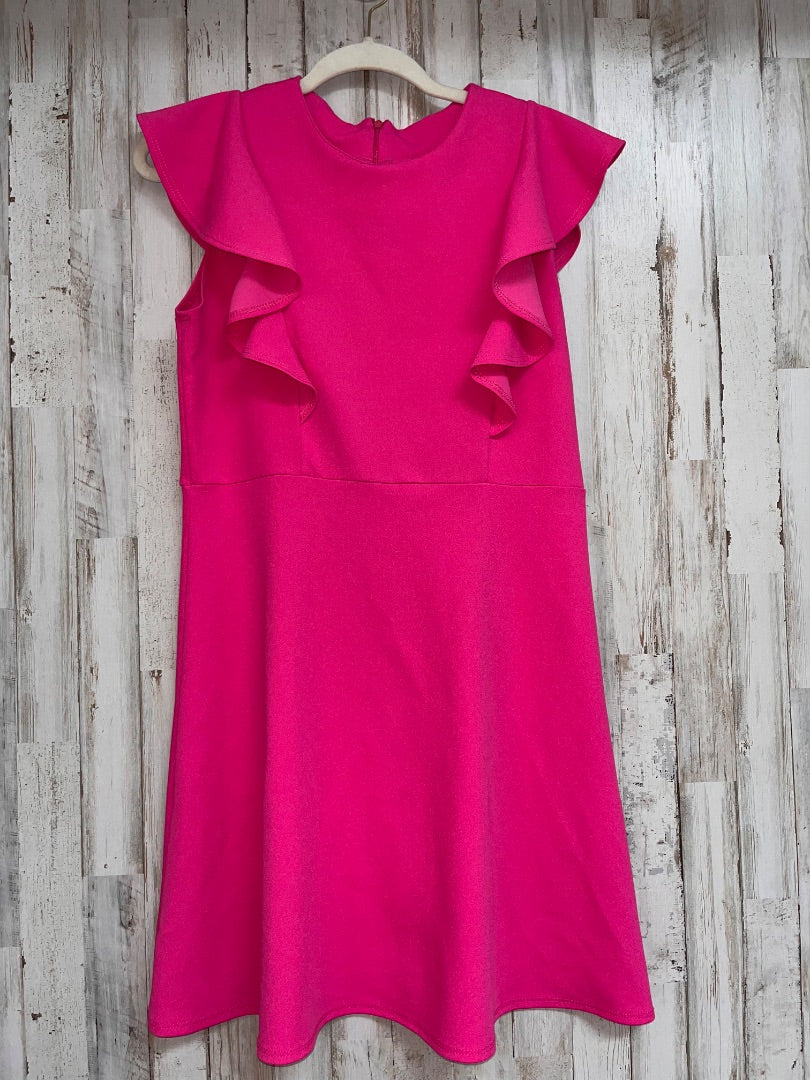 PINK 2HEARTS RUFFLE SHOULDER DRESS, LADIES M