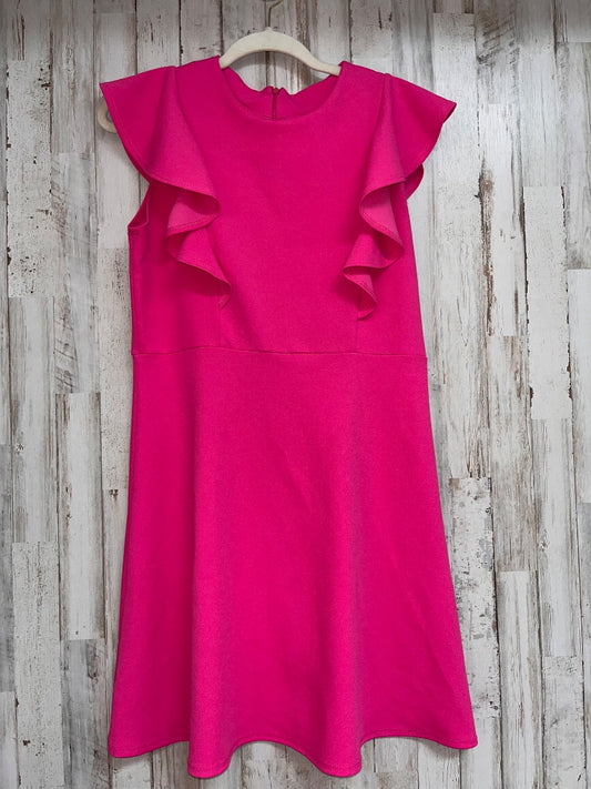 PINK 2HEARTS RUFFLE SHOULDER DRESS, LADIES M