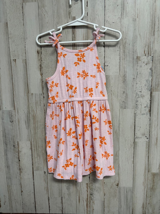 PINK/ORANGE CAT & JACK FLOARL MUSLIN DRESS, GIRL 3T