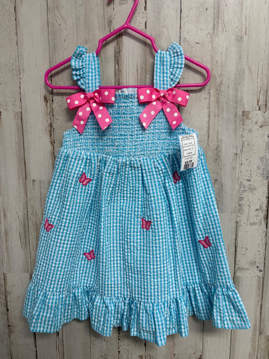 BLUE RARE EDITIONS BUTTERFLY SEERSUCKER DRESS, GIRL 3T