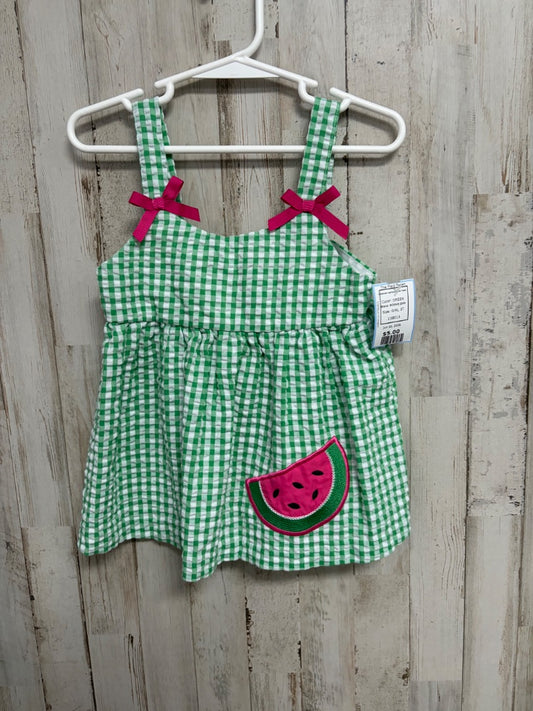 GREEN BONNIE JEAN GINGHAM WATERMELON TANK, GIRL 3T