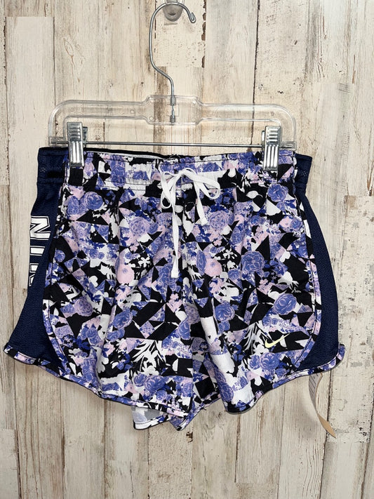 PURPLE/NAVY NIKE FLOWER PRINT DRY FIT SHORTS, GIRL 14/16