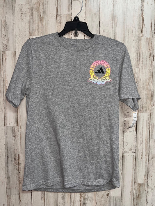 GREY ADIDAS AIRBRUSH LOGO TEE, GIRL 18/20