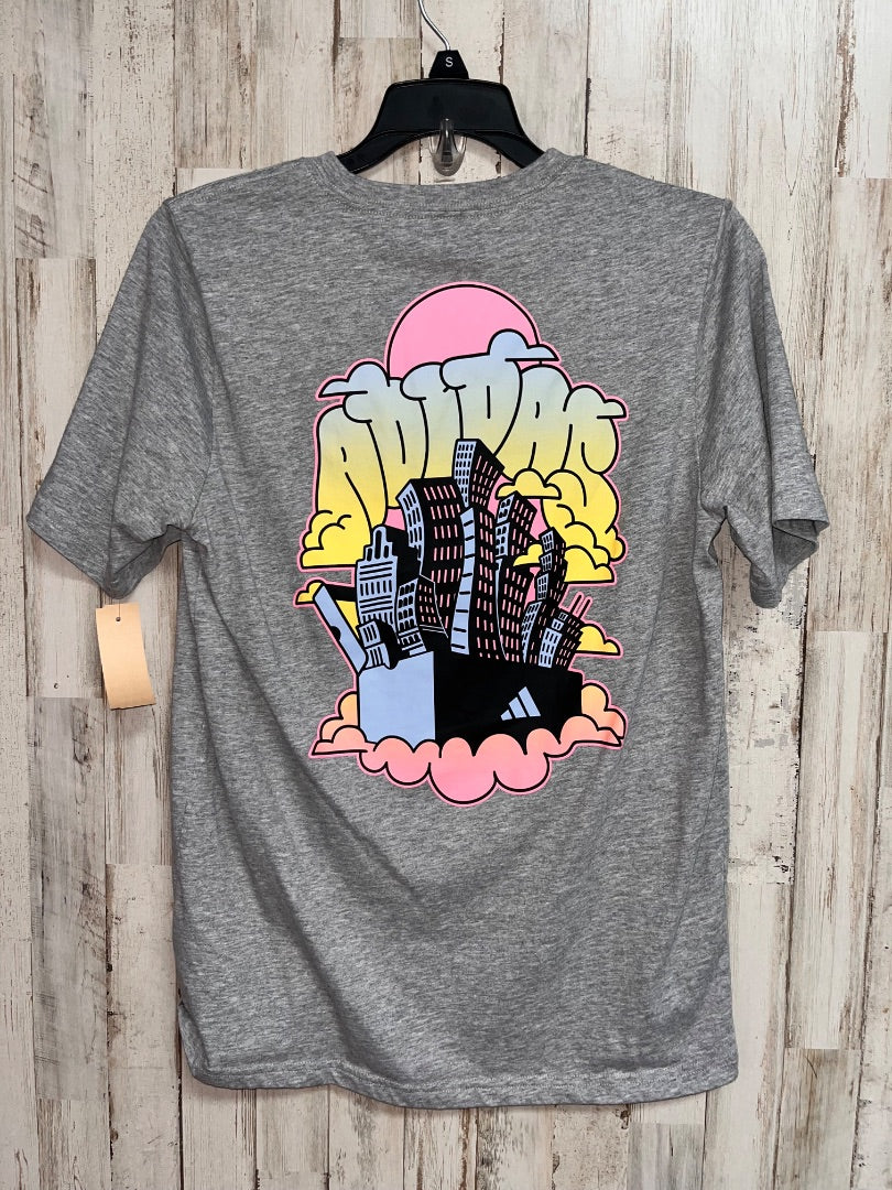GREY ADIDAS AIRBRUSH LOGO TEE, GIRL 18/20