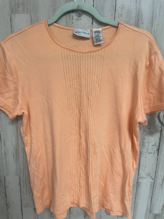 PEACH JACLYN SMITH SOFT KNIT SHORT SLEEVE, LADIES L