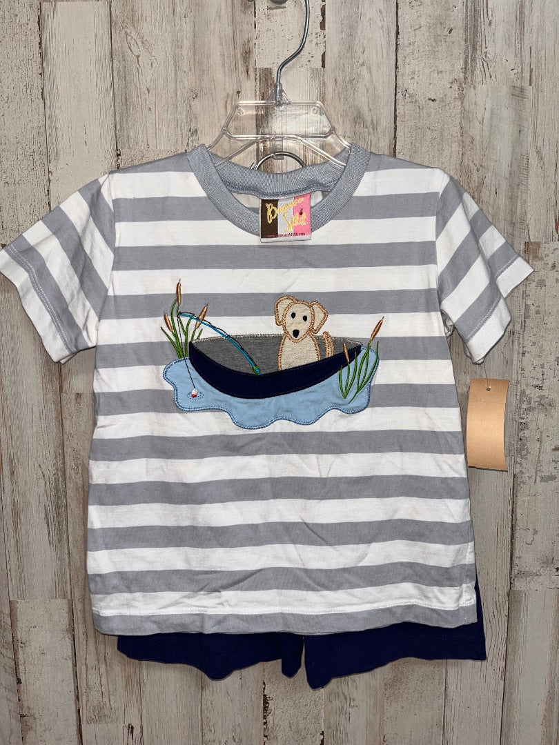 GREY BANANA SPLIT FISHING PUPPY 2PC SET, BOY 4T
