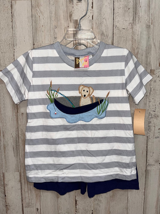 GREY BANANA SPLIT FISHING PUPPY 2PC SET, BOY 4T