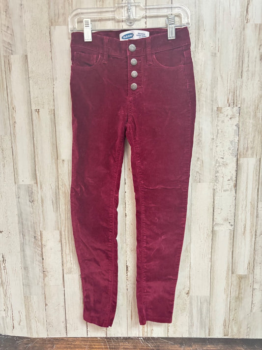 maroon old navy button skinnies, Girl 7