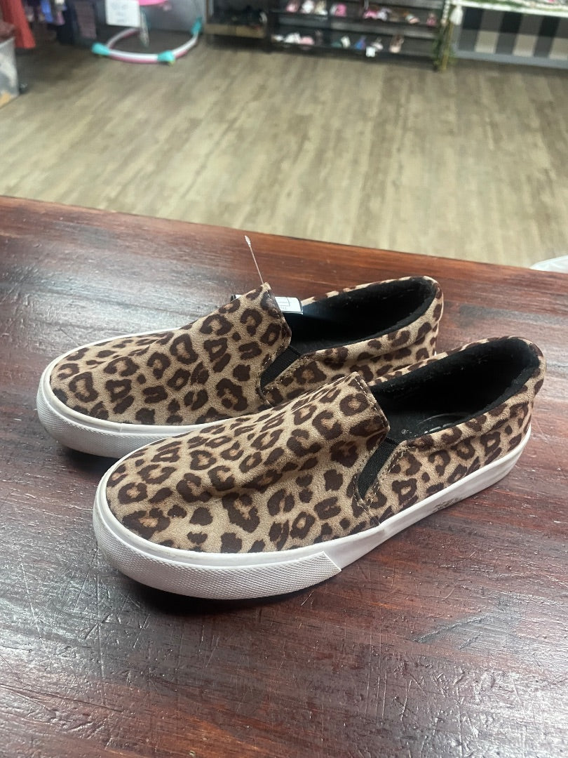 BROWN SODA LEOPARD SLIP ON SNEAKERS, SHOES Y2