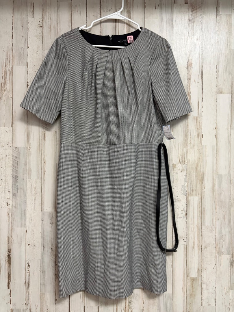 BLACK ANTONIO MELANI SZ12 HOUNDSTOOTH DRESS, LADIES L