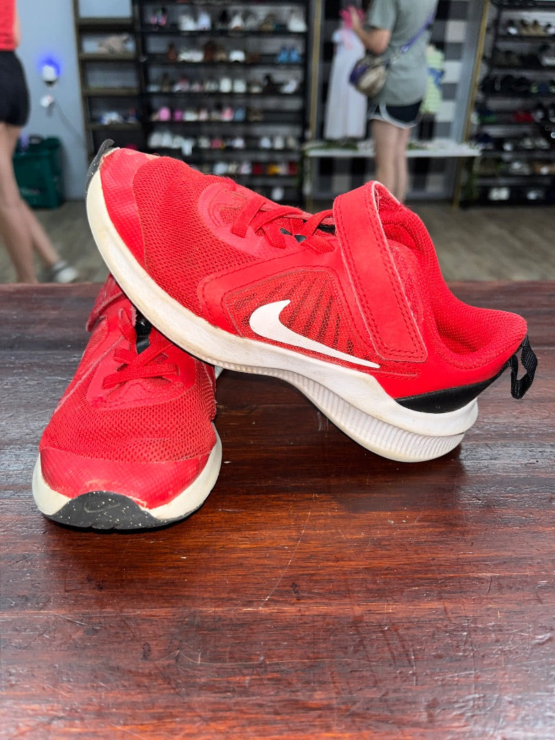 RED NIKE VELCRO SNEAKERS- PLAY CONDITION, SHOES 12