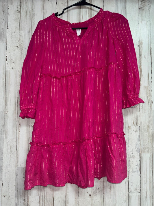 PINK GAP STRIPE DRESS, GIRLS 10/12