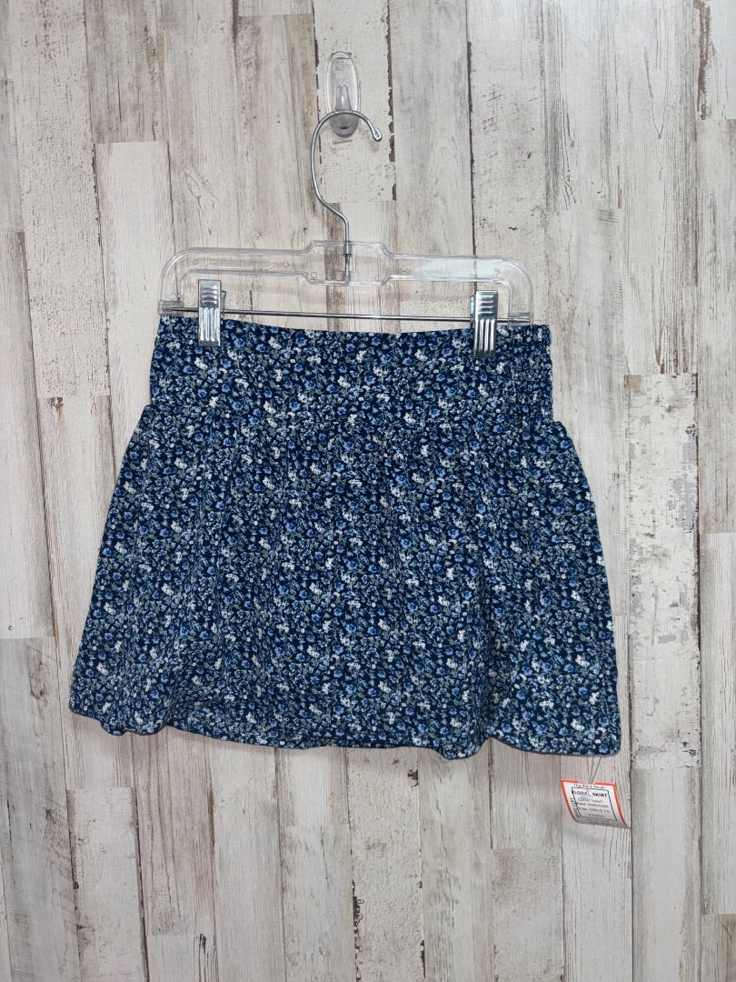 NAVY SPEECHLESS FLORAL SKIRT, GIRLS 10