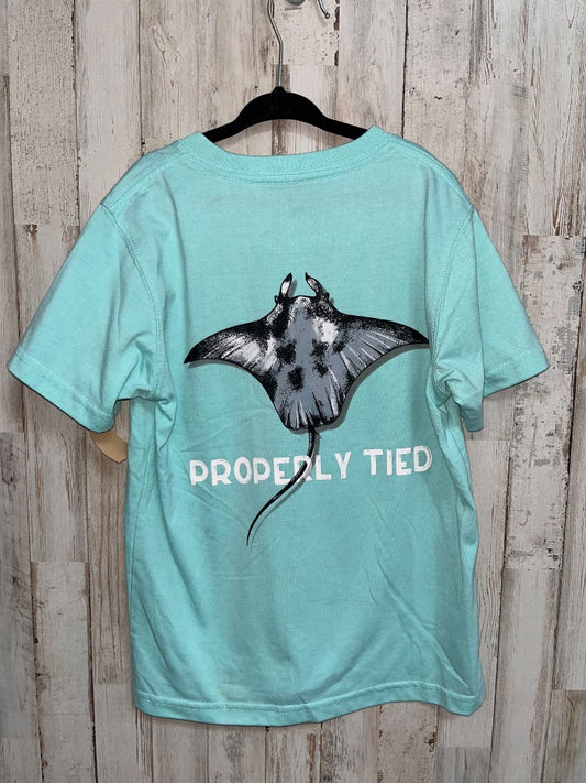MINT PROPERLY TIED STING RAY POCKET TEE, BOY 7